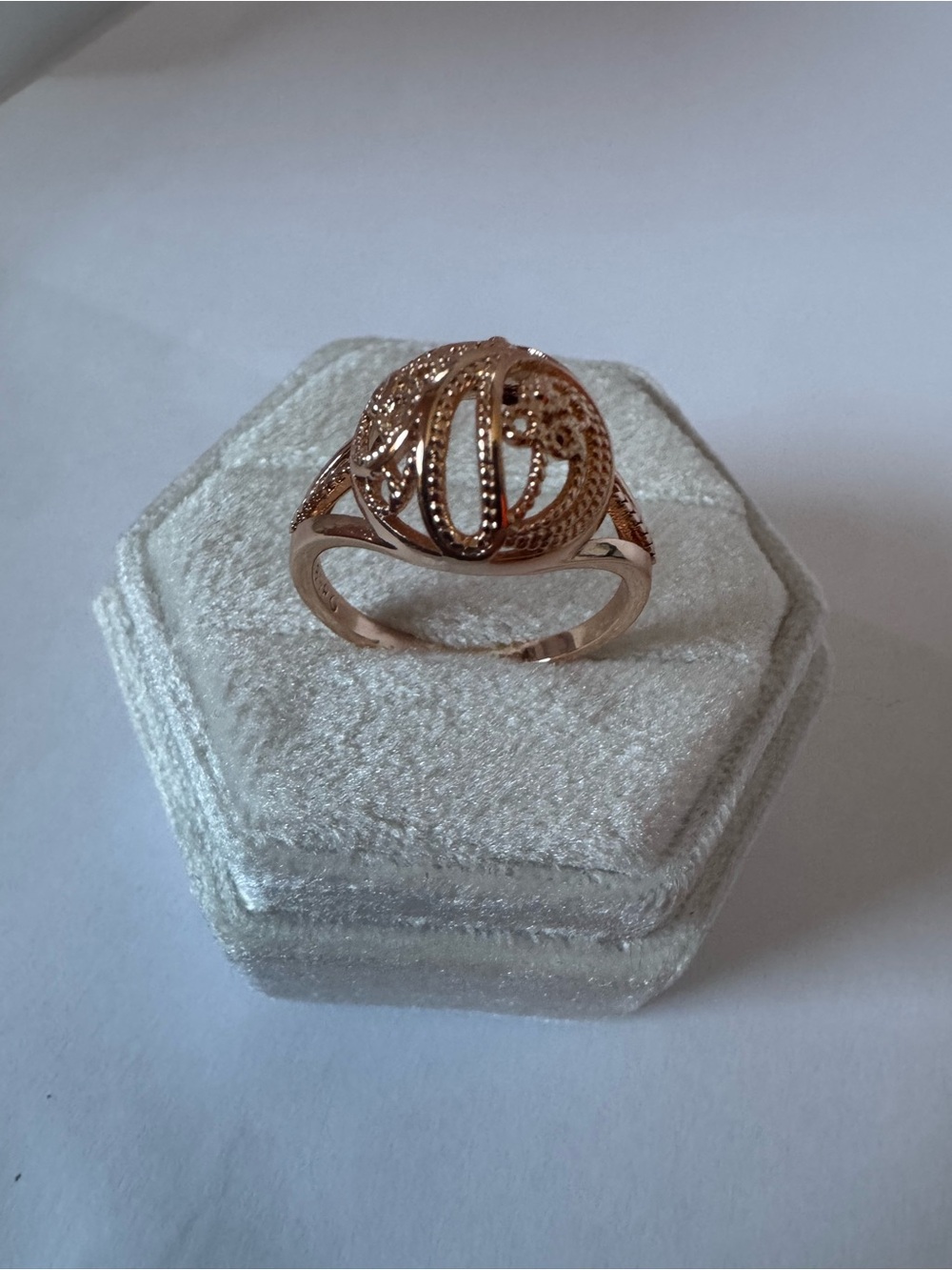 Vintage 14K 585 Gold Plated Filigree Ring Size 9 | Ornate Floral Scroll Design